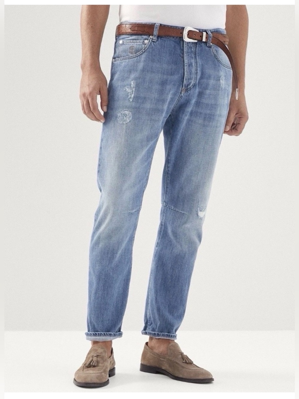 BRUNELLO CUCINELLI ‘Leisure Fit’ Lightweight Denim Jeans Mens luxury Italy